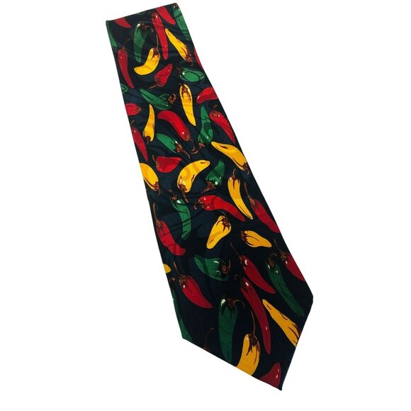 Colorful Showtime Chili Pepper Holt Design Necktie Polyester - Picture 1 of 4